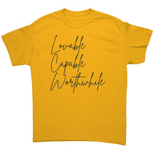 Load image into Gallery viewer, Lovable Capable Worthwhile shirt
